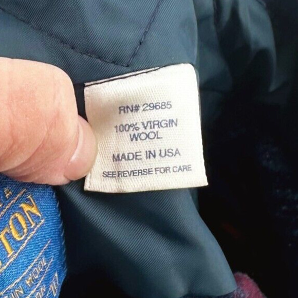 VTG Men Pendelton Virgin Wool Plaid Button Up Shirt Flannel Large Made in USA - Picture 7 of 9